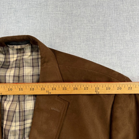 Lauren Ralph Lauren Faux Suede Blazer Sport Coat Men 50R Brown Classic Academia - Picture 10 of 12